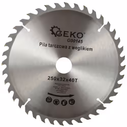 Lame de scie circulaire TCT pour bois. CARACTÉRISTIQUES : Lame de scie circulaire en acier de haute qualité GEKO avec dents e ...