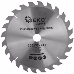 Lame de scie circulaire TCT pour bois. CARACTÉRISTIQUES : Lame de scie circulaire en acier de haute qualité GEKO avec dents e ...