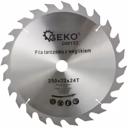 Lame de scie circulaire TCT pour bois. CARACTÉRISTIQUES : Lame de scie circulaire en acier de haute qualité GEKO avec dents e ...
