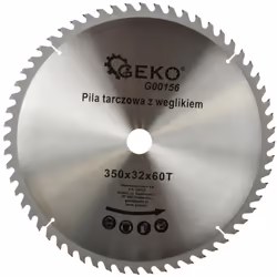 Lame de scie circulaire TCT pour bois. CARACTÉRISTIQUES : Lame de scie circulaire en acier de haute qualité GEKO avec dents e ...
