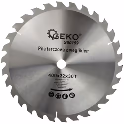 Lame de scie circulaire TCT pour bois. CARACTÉRISTIQUES : Lame de scie circulaire en acier de haute qualité GEKO avec dents e ...