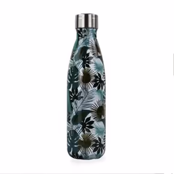 Bouteille Isotherme Feuilles Vertes Tropical - YOKO DESIGN - 500ml - Acier inoxydable - Double paroi