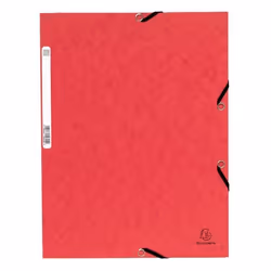 Exacompta : Chemise Cartonnee elastique A4 - Fabriquee en France - Rouge
