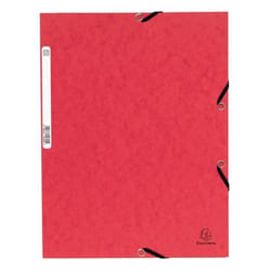 Exacompta : Chemise Cartonnee elastique A4 - Fabriquee en France - Rouge