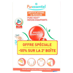 Puressentiel Articulations & Muscles Patchs Chauffants Lot de 2 x 3 Patchs Offre Spéciale