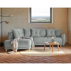 Lena - canapé dangle gauche convertible - 5 places - gris clair - style scandinave - Gris clair