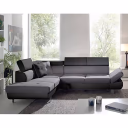 Best Mobilier Lisbona, Gris, Blanc, Tissu, Métal, 2520 mm, 1900 mm, 890 mm