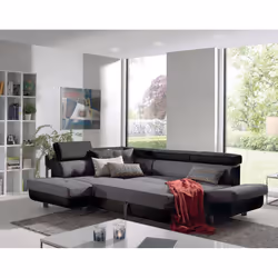 Best Mobilier Lisbona Canapé d'angle 5 siège(s) Gris, Blanc