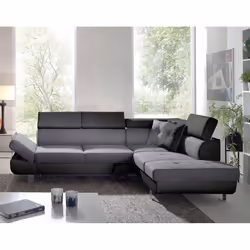 Best Mobilier Lisbona Canapé d'angle 5 siège(s) Gris, Blanc