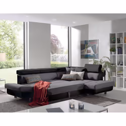 Best Mobilier Lisbona Canapé d'angle 5 siège(s) Gris, Blanc