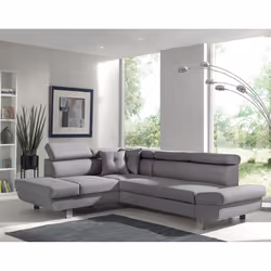 Best Mobilier Lisbona, Gris, Tissu, Métal, 2520 mm, 1900 mm, 890 mm