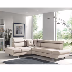 Best Mobilier Lisbona, Gris, Tissu, Métal, 2520 mm, 1900 mm, 890 mm