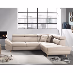 Best Mobilier Linea, Gris, Tissu, Bois, 2520 mm, 1900 mm, 890 mm