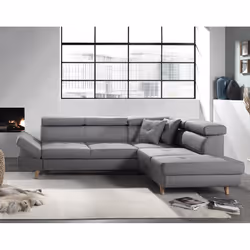 Best Mobilier Linea, Gris, Tissu, Bois, 2520 mm, 1900 mm, 890 mm