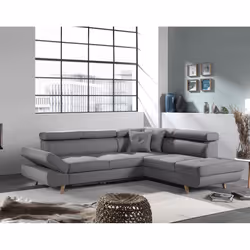 Best Mobilier Linea Canapé d'angle 5 siège(s) Gris
