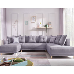 Best Mobilier Lena Canapé d'angle 7 siège(s) Gris