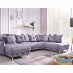 Best Mobilier Lena Canapé d'angle 7 siège(s) Gris