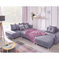 Best Mobilier Lena Canapé d'angle 7 siège(s) Gris