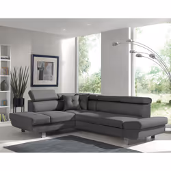 Best Mobilier Lisbona, Noir, Gris, Tissu, Métal, 2520 mm, 1900 mm, 890 mm