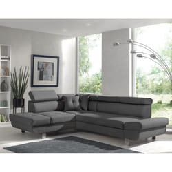 Best Mobilier Lisbona Canapé d'angle 5 siège(s) Noir, Gris