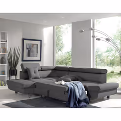 Best Mobilier Lisbona Canapé d'angle 5 siège(s) Noir, Gris