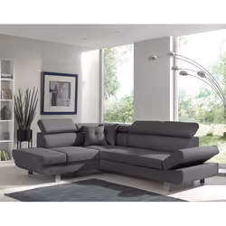 Best Mobilier Lisbona Canapé d'angle 5 siège(s) Noir, Gris - Vue supplémentaire 4