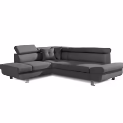 Best Mobilier Lisbona Canapé d'angle 5 siège(s) Noir, Gris - Vue supplémentaire 6