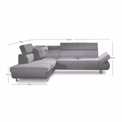 Best Mobilier Lisbona Canapé d'angle 5 siège(s) Noir, Gris - Vue supplémentaire 7