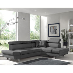 Best Mobilier Lisbona Canapé d'angle 5 siège(s) Noir, Gris