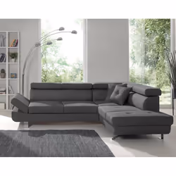 Best Mobilier Lisbona Canapé d'angle 5 siège(s) Noir, Gris - Vue supplémentaire 2