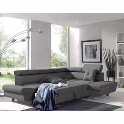 Best Mobilier Lisbona Canapé d'angle 5 siège(s) Noir, Gris - Vue supplémentaire 3