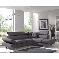 Best Mobilier Lisbona Canapé d'angle 5 siège(s) Noir, Gris - Vue supplémentaire 4