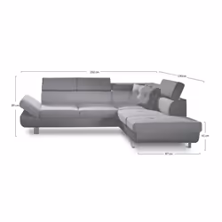 Best Mobilier Lisbona Canapé d'angle 5 siège(s) Noir, Gris - Vue supplémentaire 7