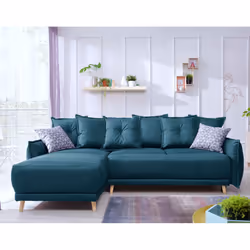 Best Mobilier Lena, Gris, Tissu, Bois, 2460 mm, 1550 mm, 850 mm