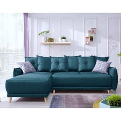 Best Mobilier Lena Canapé d'angle 4 siège(s) Gris