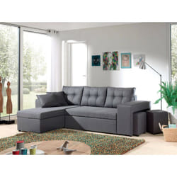 California - canapé d'angle réversible et convertible avec coffre de rangement - gris