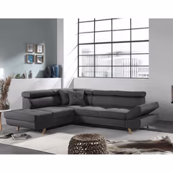 Best Mobilier Linea, Bleu, Tissu, Bois, 2520 mm, 1900 mm, 890 mm