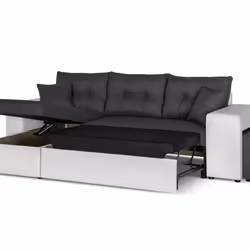 Best Mobilier California Canapé d'angle 4 siège(s) Noir, Gris