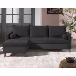 Best Mobilier Polar, Jaune, Velours, Bois, 2200 mm, 1460 mm, 860 mm