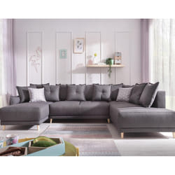 Best Mobilier Lena Canapé d'angle 7 siège(s) Marron