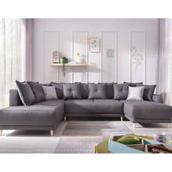 Best Mobilier Lena Canapé d'angle 7 siège(s) Marron