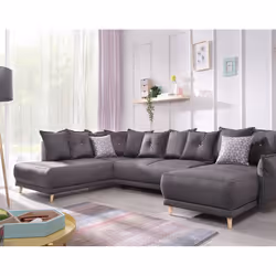 Best Mobilier Lena Canapé d'angle 7 siège(s) Marron