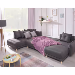 Best Mobilier Lena Canapé d'angle 7 siège(s) Marron