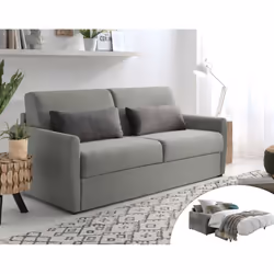Best Mobilier Ari, Gris, Tissu, Bois, 1860 mm, 990 mm, 870 mm