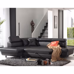 Best Mobilier Lisbona Canapé d'angle 5 siège(s) Noir