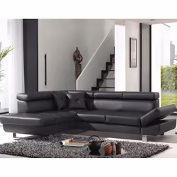 Best Mobilier Lisbona Canapé d'angle 5 siège(s) Noir - Vue supplémentaire 5