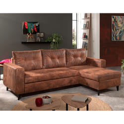 Best Mobilier Nordic Canapé d'angle 5 siège(s) Marron