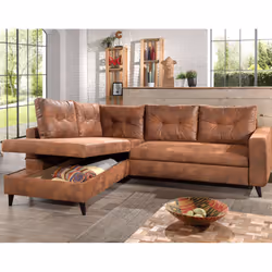 Best Mobilier Nordic Canapé d'angle 5 siège(s) Marron