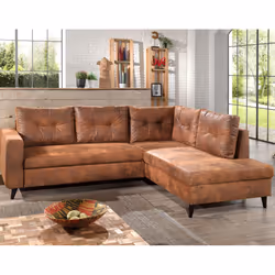 Best Mobilier Nordic, Marron, Microfibre, Bois, 2990 mm, 1880 mm, 860 mm