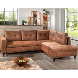 Best Mobilier Nordic Canapé d'angle 7 siège(s) Marron